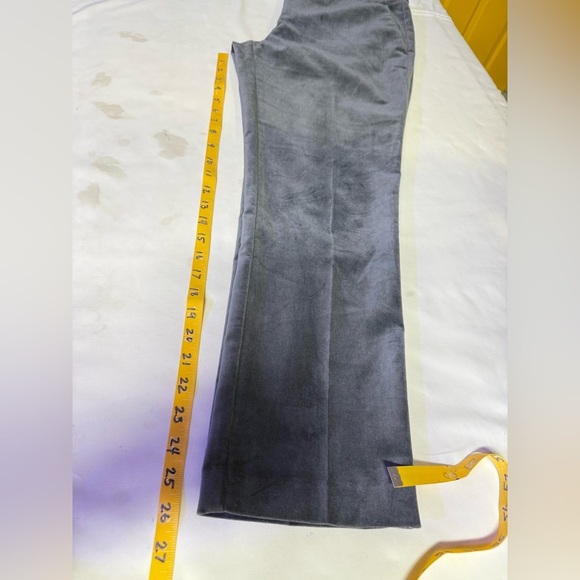 Ann Taylor Gray velvet flat front Ankle Pants size 8 - Picture 8 of 12